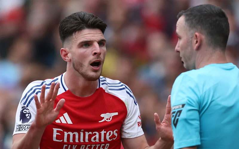 Quyết định mới nhất về thẻ đỏ của cầu thủ Arsenal - Declan Rice